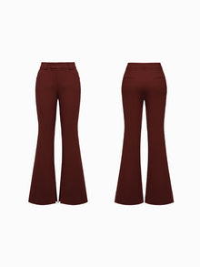 Bootcut Slit-Hem Pants | Brown