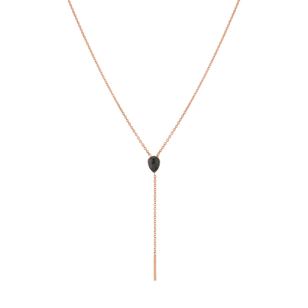 Women | Black Onyx Stillwater Lariat | 14k Rose Gold