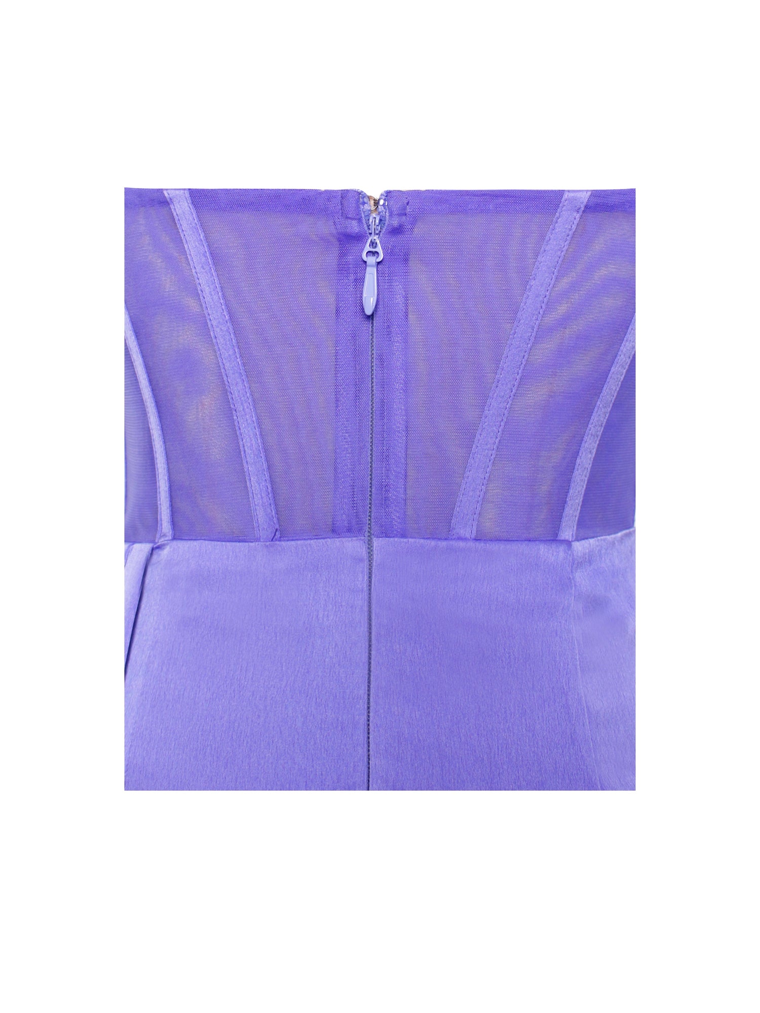 Prisa Very High Slit Satin Corset Gown | Periwinkle