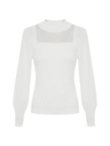 Elegant Wool Knit Sweater | White