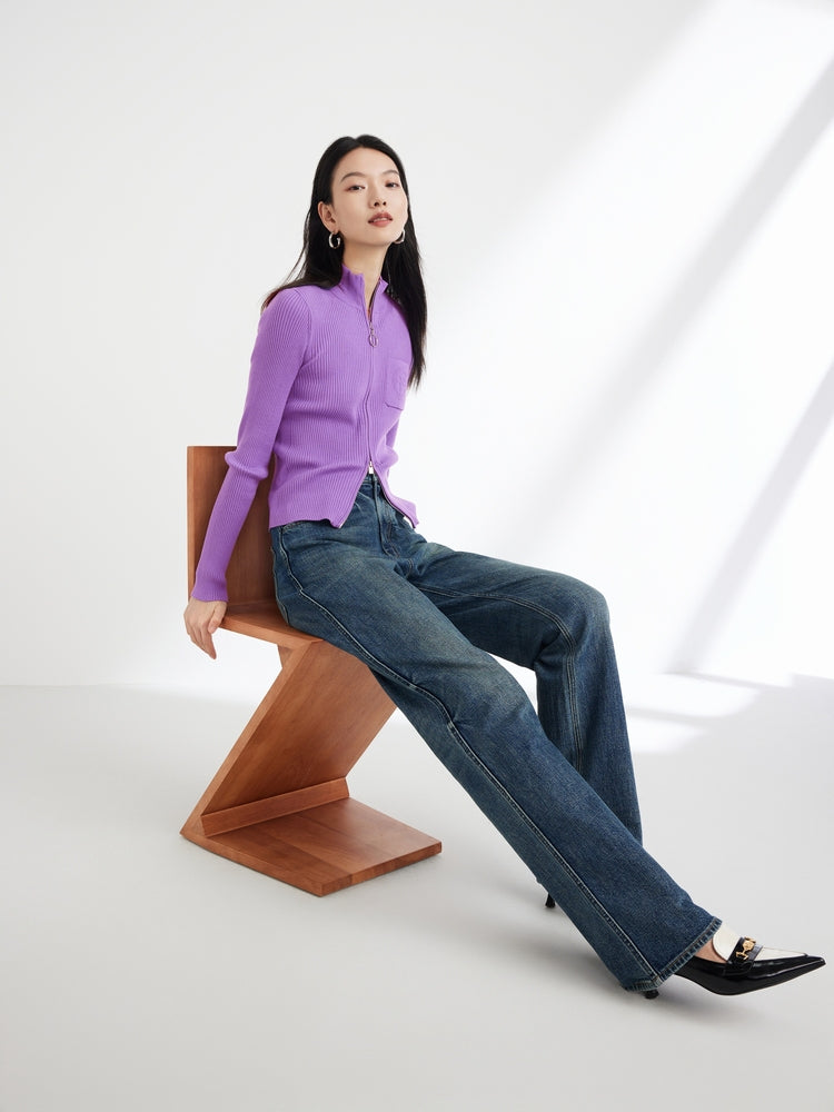 Knitted Cardigan | Purple
