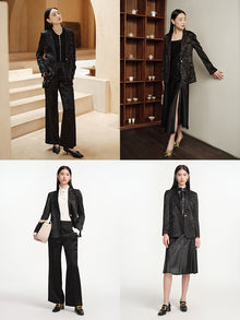 Silky Jacquard Blazer | Black