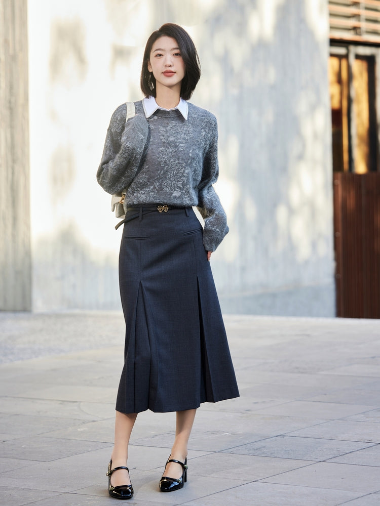 Round Neck Sweater | Grey