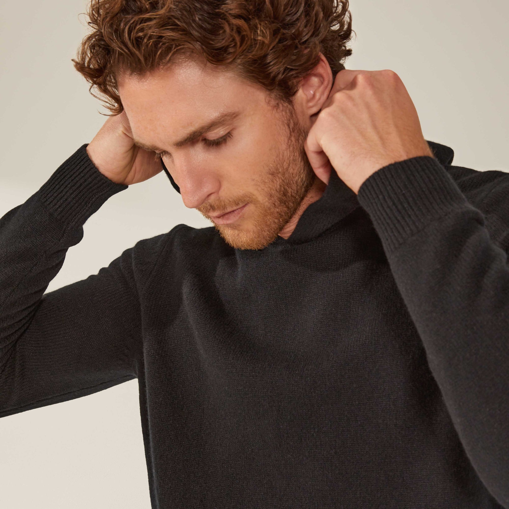 Mens | Jasper Cashmere Hoodie | Black