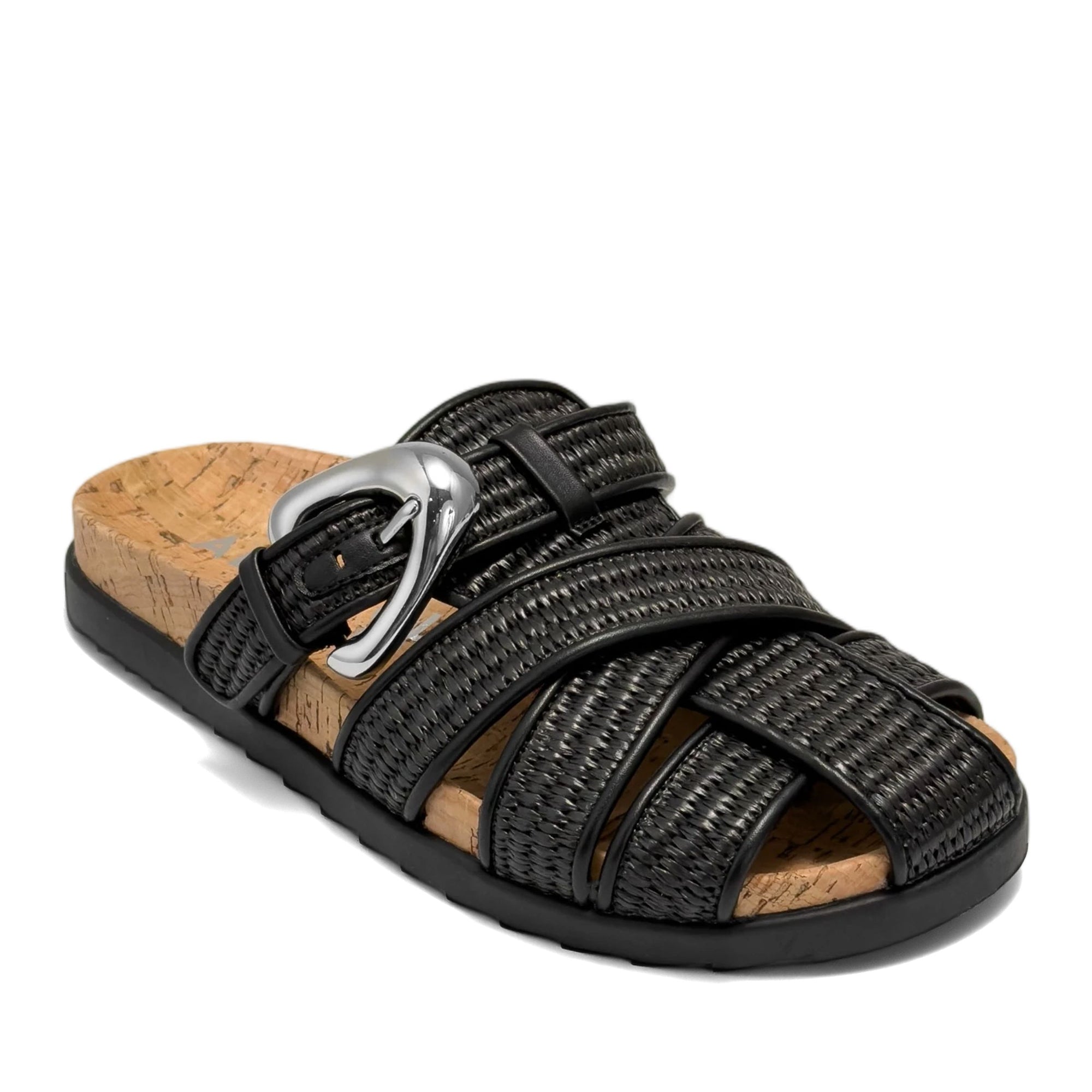 Liberty Casual Mule | Black Basket Raffia
