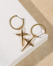Cross Hoops | Antique Gold