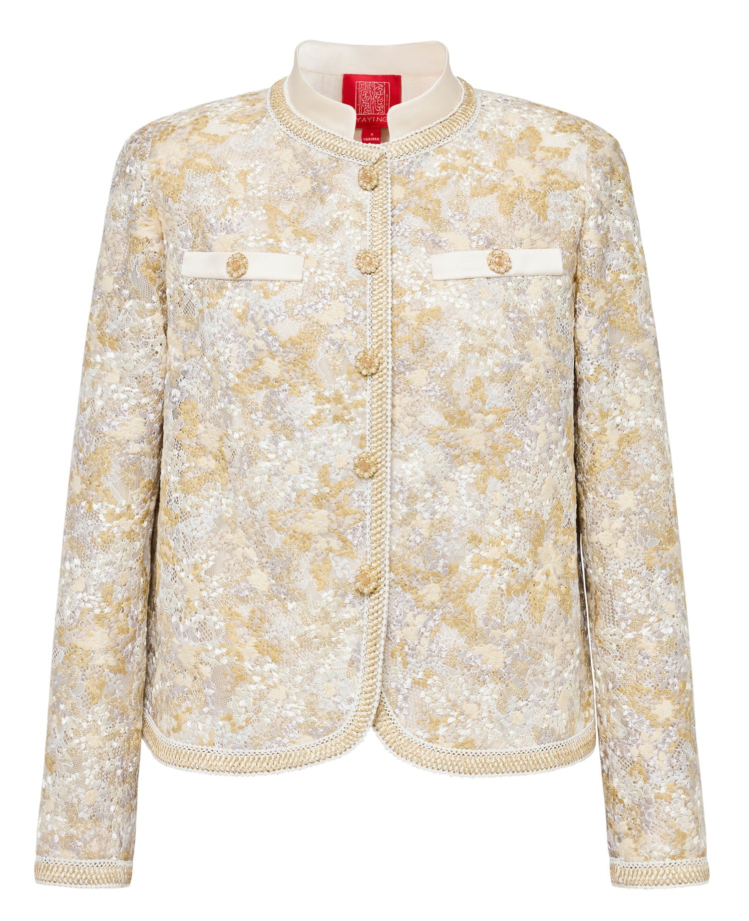 Chinese Style Stand-Collar Cropped Jacket | Beige
