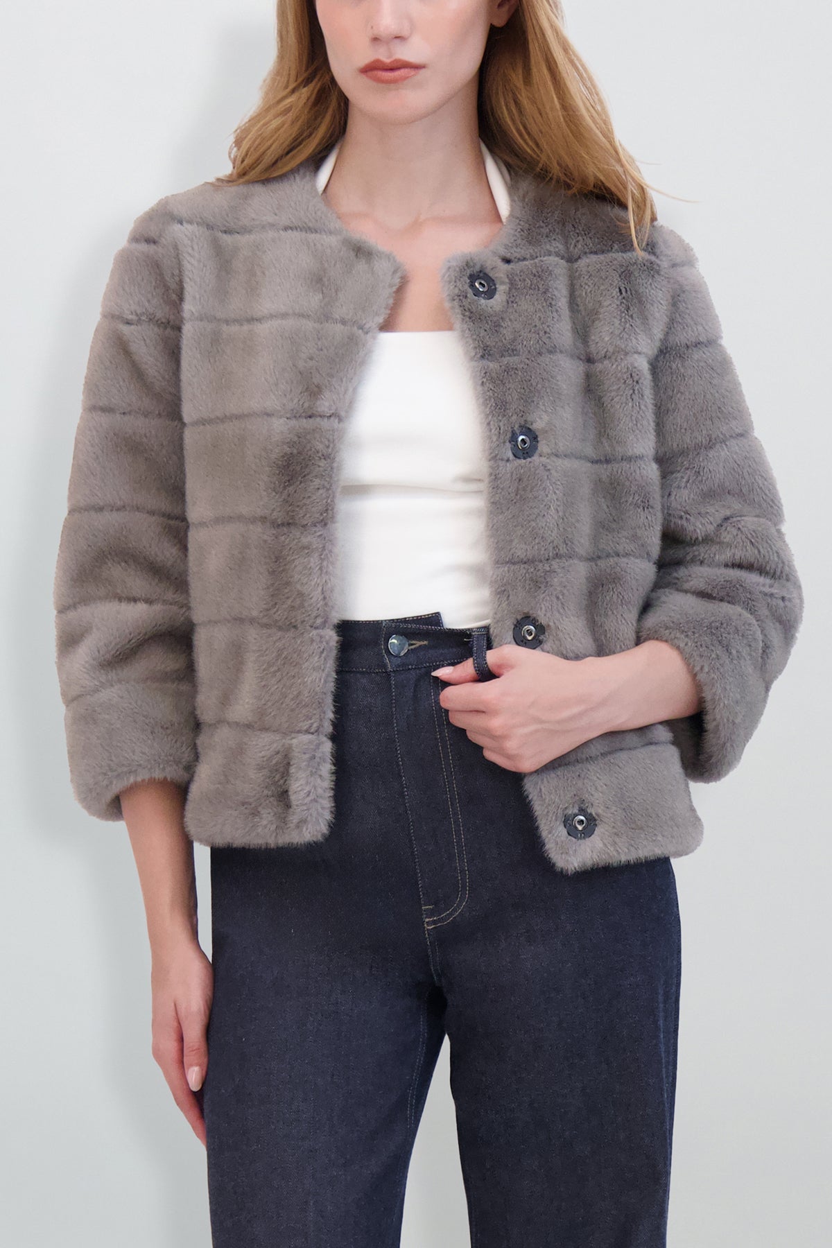 Etochs | Fur-Free Mink Jacket | Dark Grey