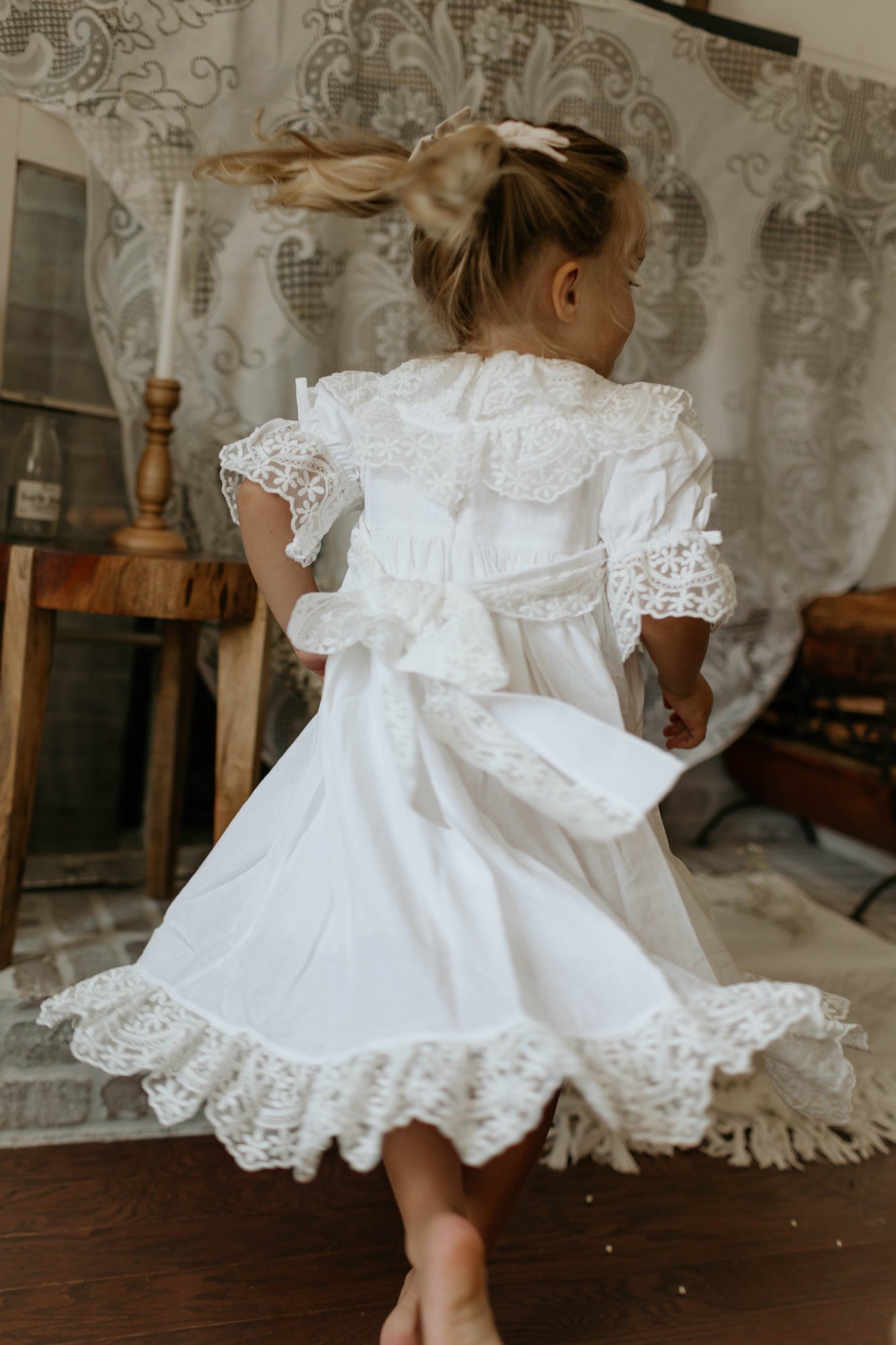 Baby Girls | Katherine Embroidered Linen Dress | White