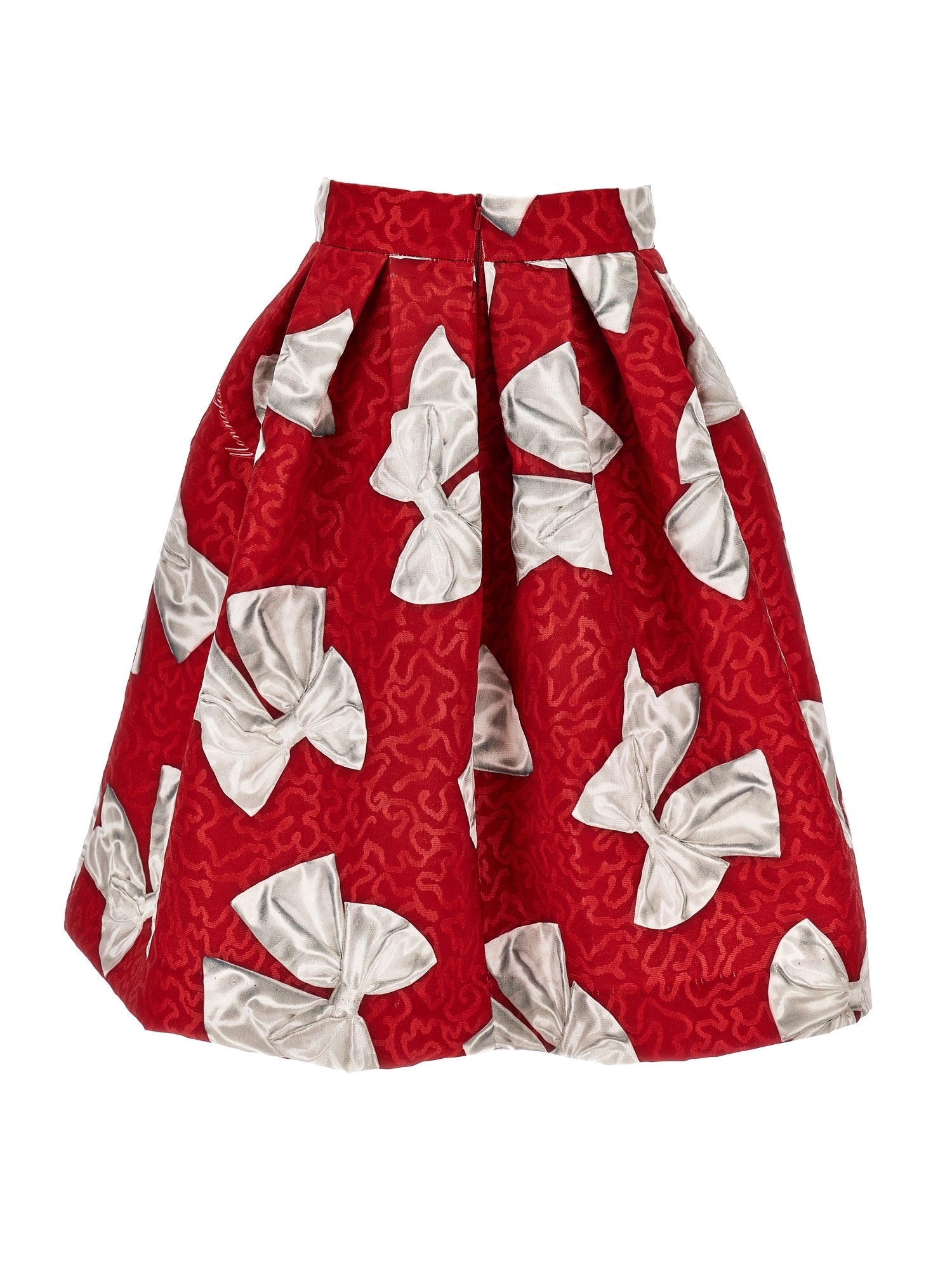 Girls | Bow Brocade Skirt | Ruby