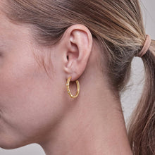 Womens | 0.09 CT Round Cut Lab Grown Accent Diamond | Half Hoop Earrings | 14K Yellow Gold Plated Silver | G-SI