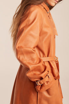 Slim Leather Trench Coat | Sienna