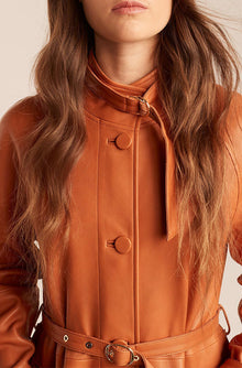 Slim Leather Trench Coat | Sienna