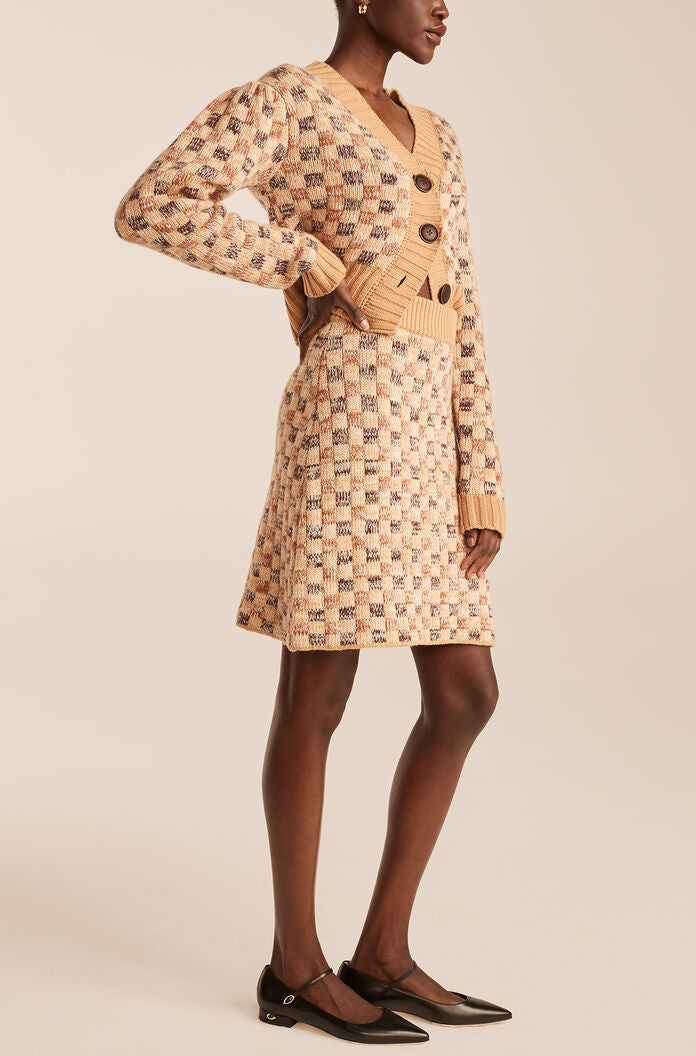 Mini Skirt | Honey Checkerboard