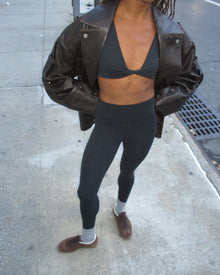 Twist Front Bra Top | Black