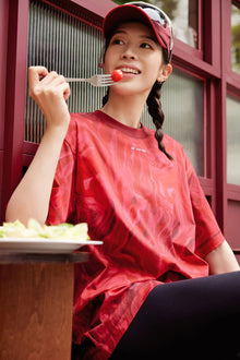 Oversize Casual Short Sleeve T-Shirt | Wine Red