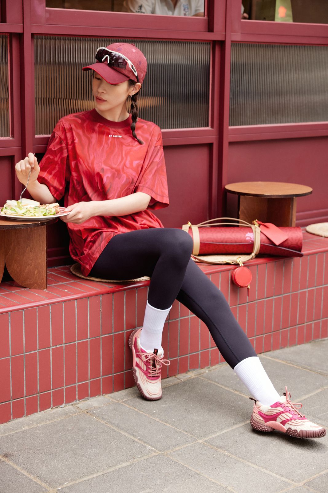 Oversize Casual Short Sleeve T-Shirt | Wine Red