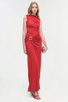 Womens | Blaine Jersey Gown | Crimson