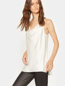 Cowl Neck Satin Cami - Halston