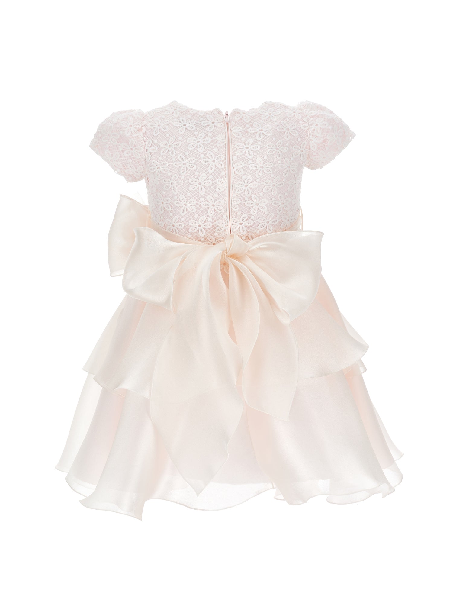 Girls | Daisies Macramé Dress | Pink+Cream