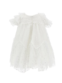 Girls | Embroidered Daisy Tulle Dress | Cream