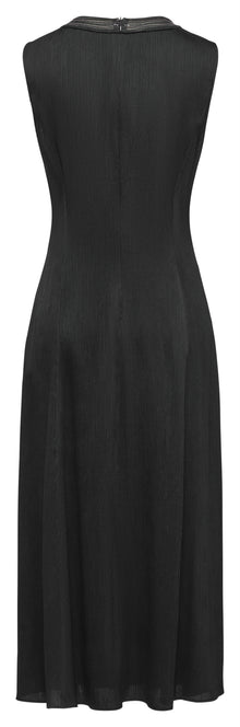 Pleated Triacetate Dress | Black