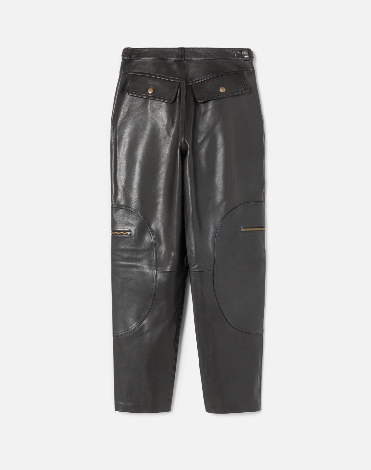 Leather Racer Taper Pant | Black Leather