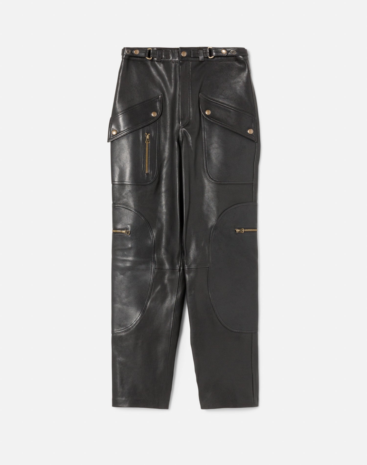 Leather Racer Taper Pant | Black Leather