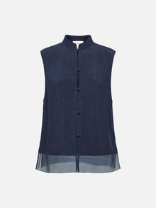 Mulberry Silk Vest | Navy