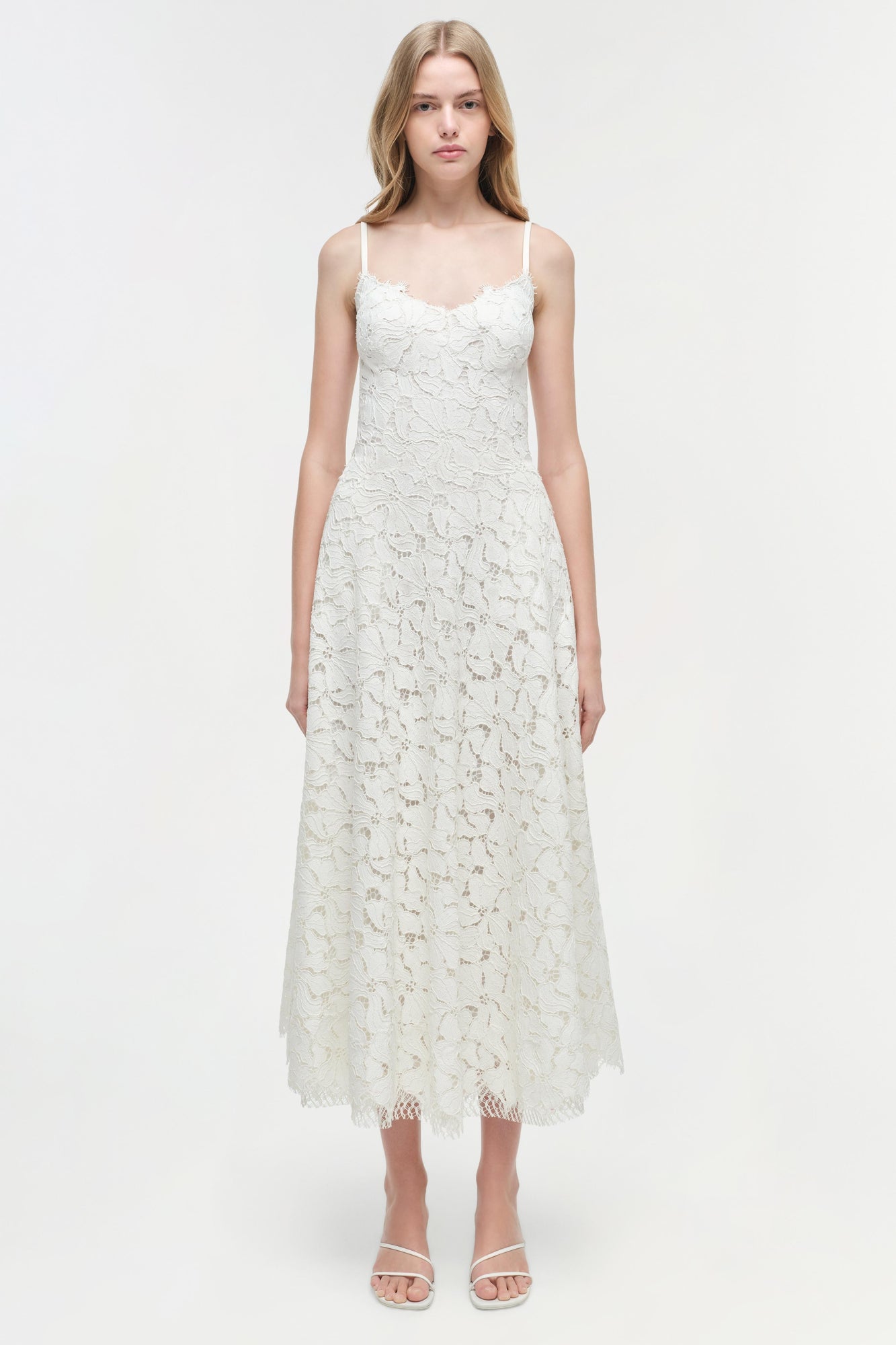 Womens | Julia Lace Midi Dress | Ivory