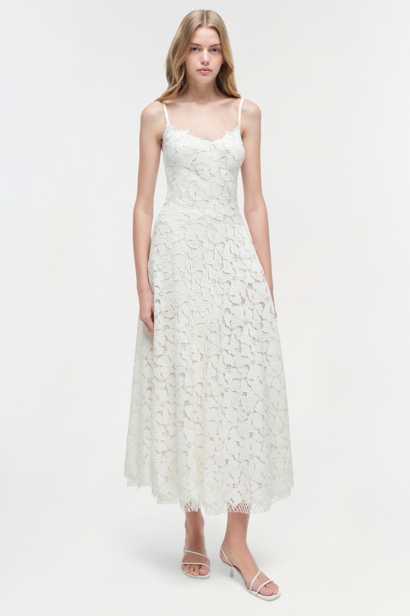 Womens | Julia Lace Midi Dress | Ivory