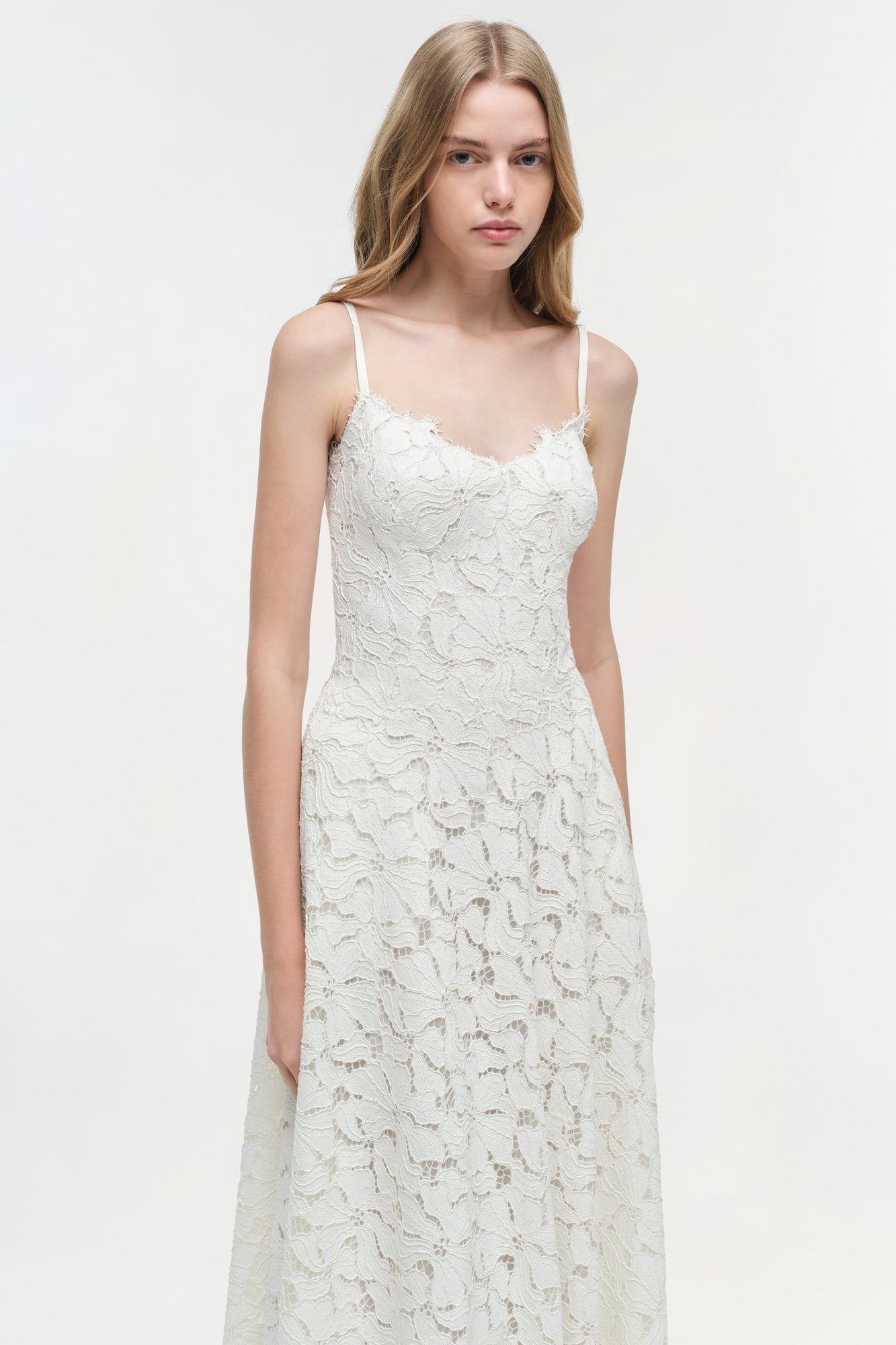 Womens | Julia Lace Midi Dress | Ivory