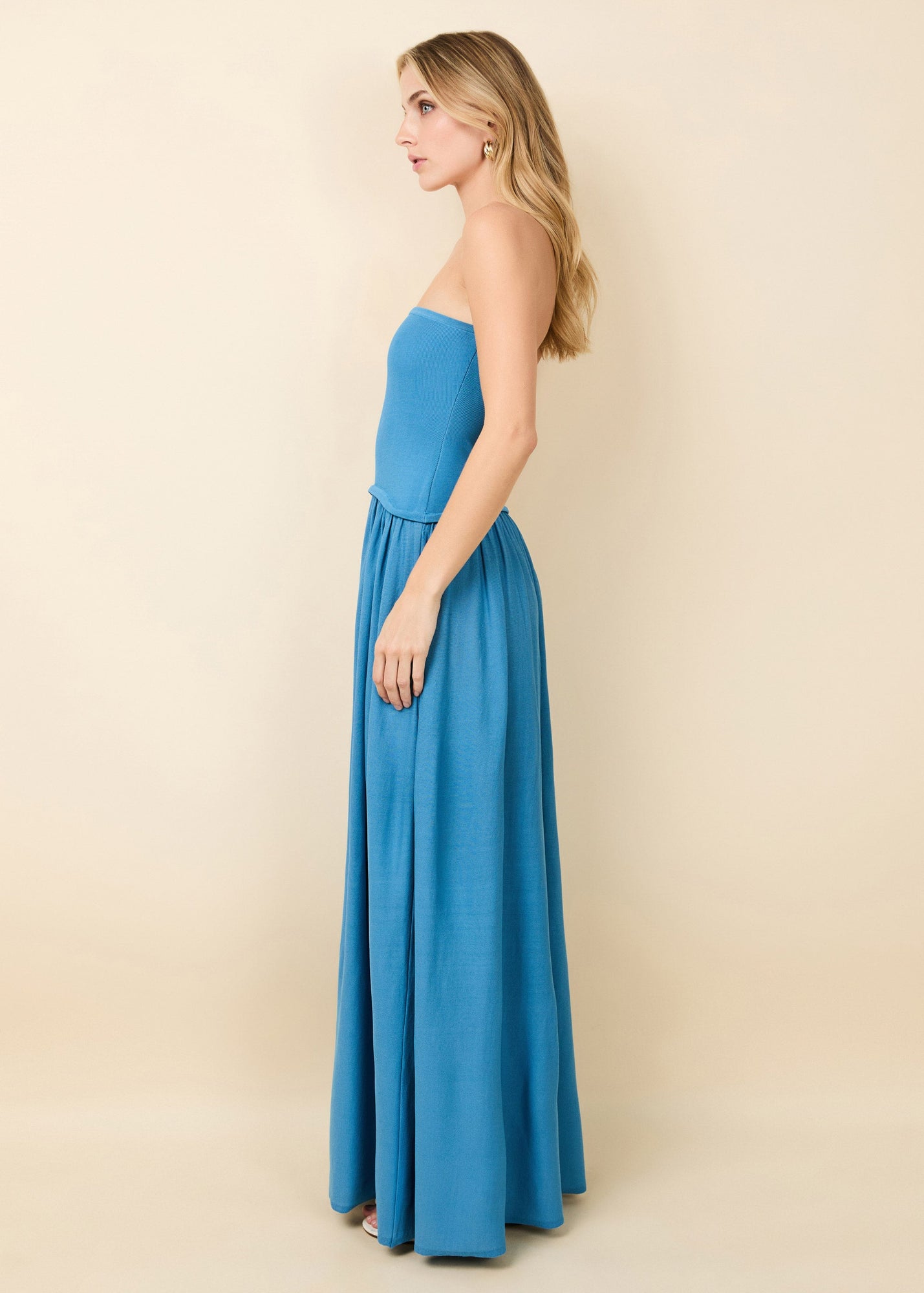Women | Strapless Soglio Dress | French Blue