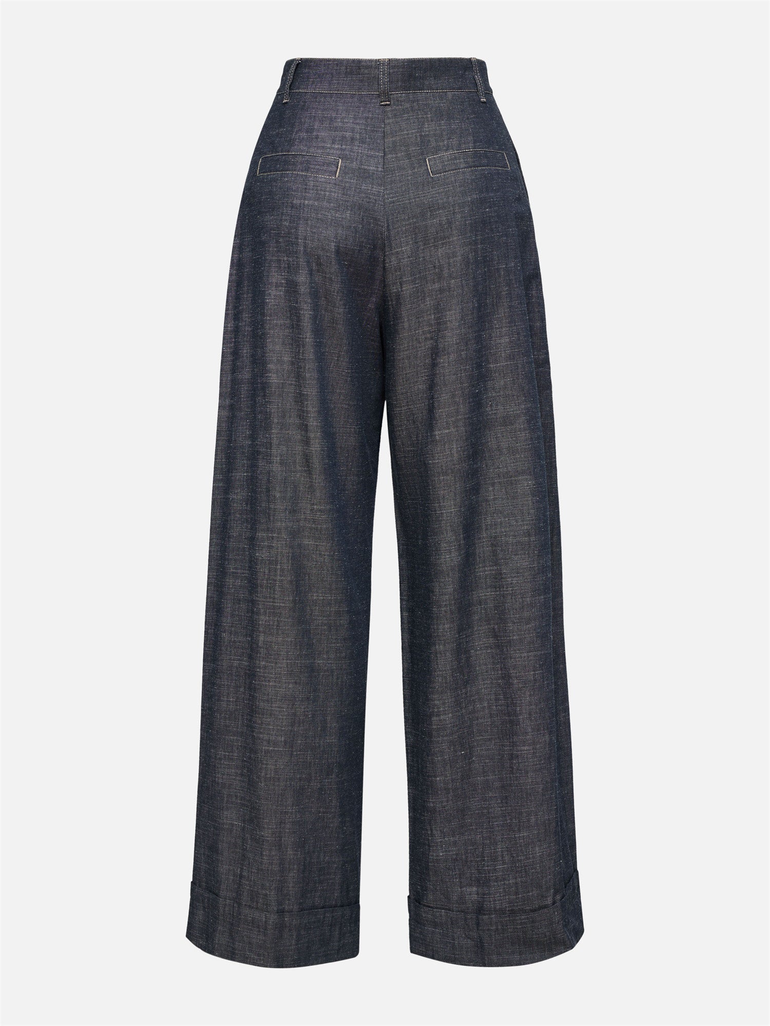 Linen-Cotton Cropped Pants | Navy