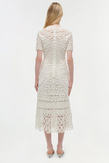 Womens | Lorelai Embroidered Midi Dress | White