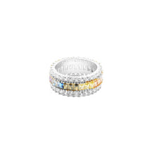 The Three Row Rainbow Ring | 18KT Gold Vermeil & Sterling Silver