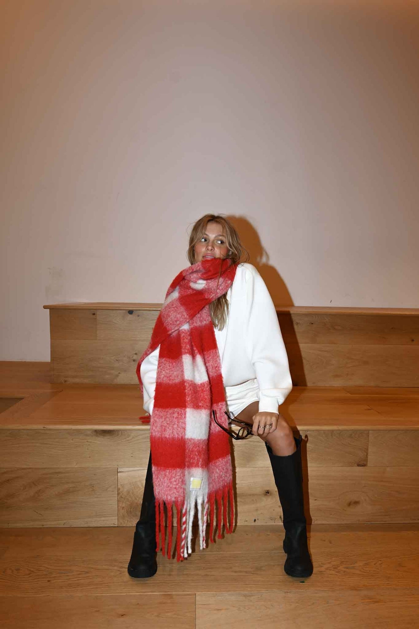 Womens | Leah Oversized Blanket Scarf | Red