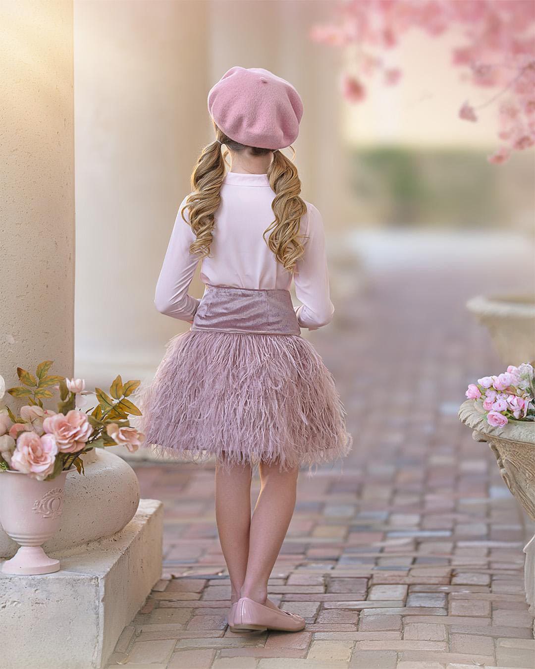Baby Girls | Feather Skirt | Dusty Pink