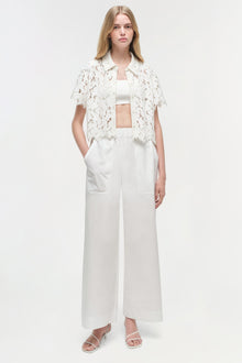 Womens | Marjorie Lace Camp Shirt | Ivory
