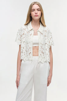 Womens | Marjorie Lace Camp Shirt | Ivory