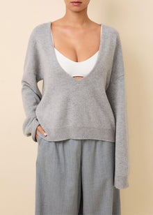 Womens | Lowell Cashmere Sweater | Heather Grey