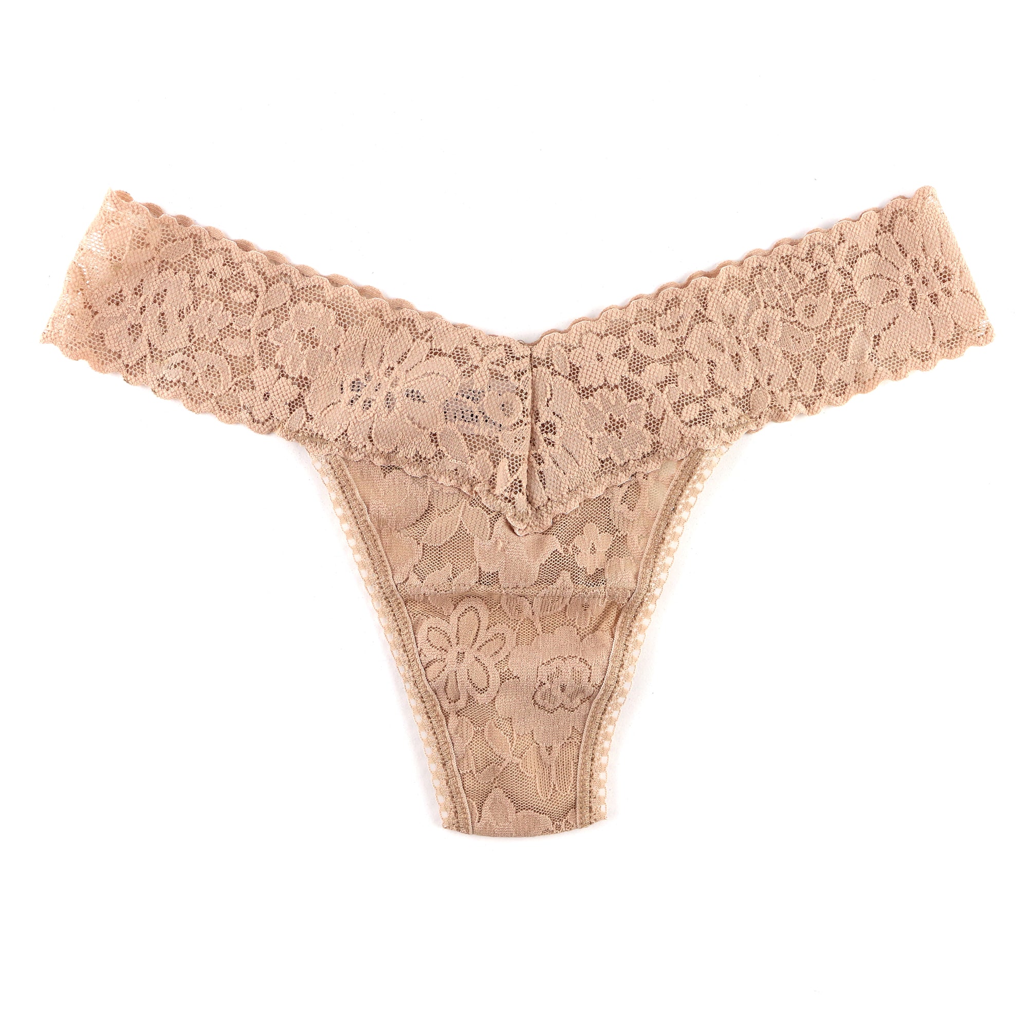 Petite Daily Lace Low Rise Thong | Taupe