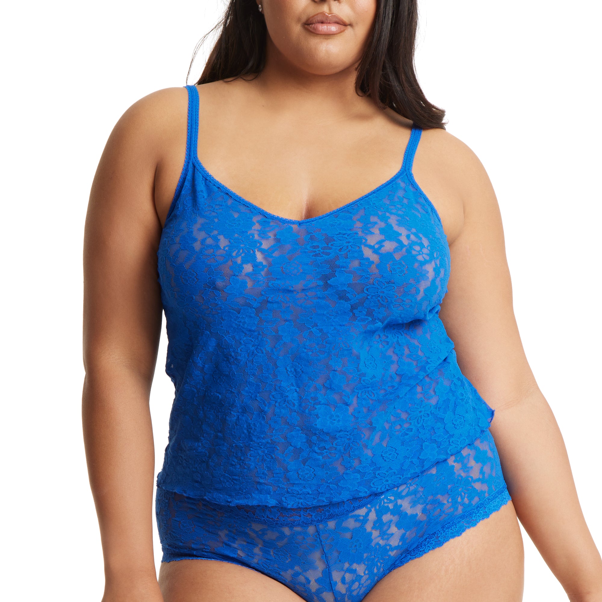 Plus Size Daily Lace Strappy Camisole | Bold Blue