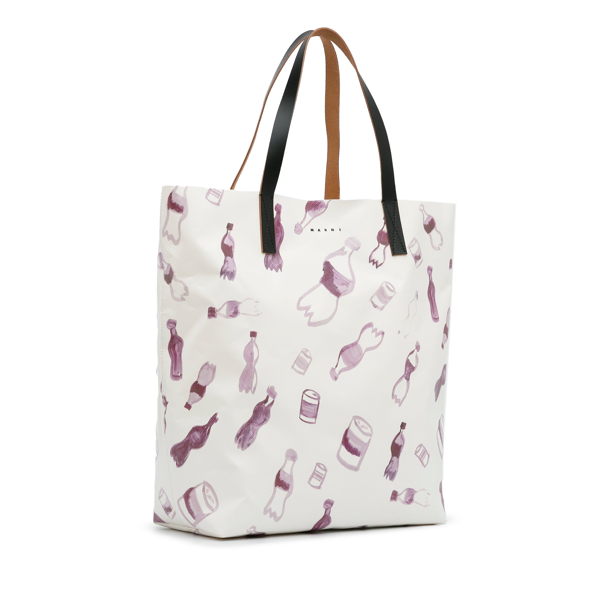 Marni | Pre-Owned Printed Tote Bag | White