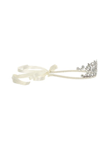 Girls | Tiara Headband In Rhinestones And Pearls | Cream