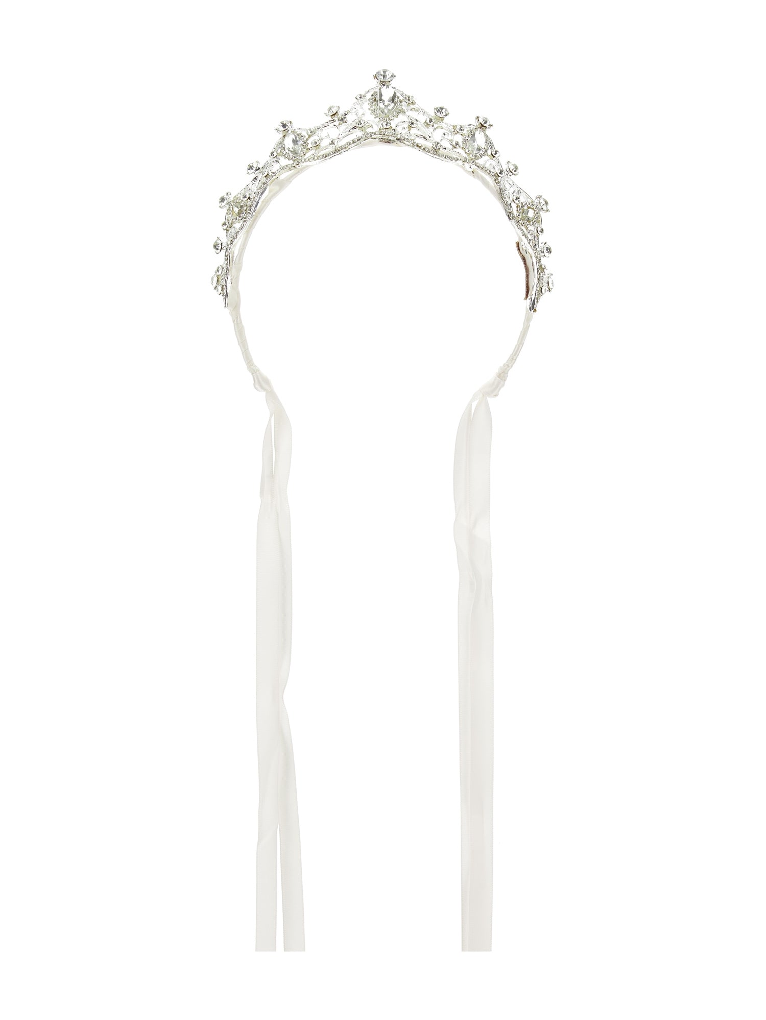 Girls | Tiara In Rhinestones And Bezels | Cream