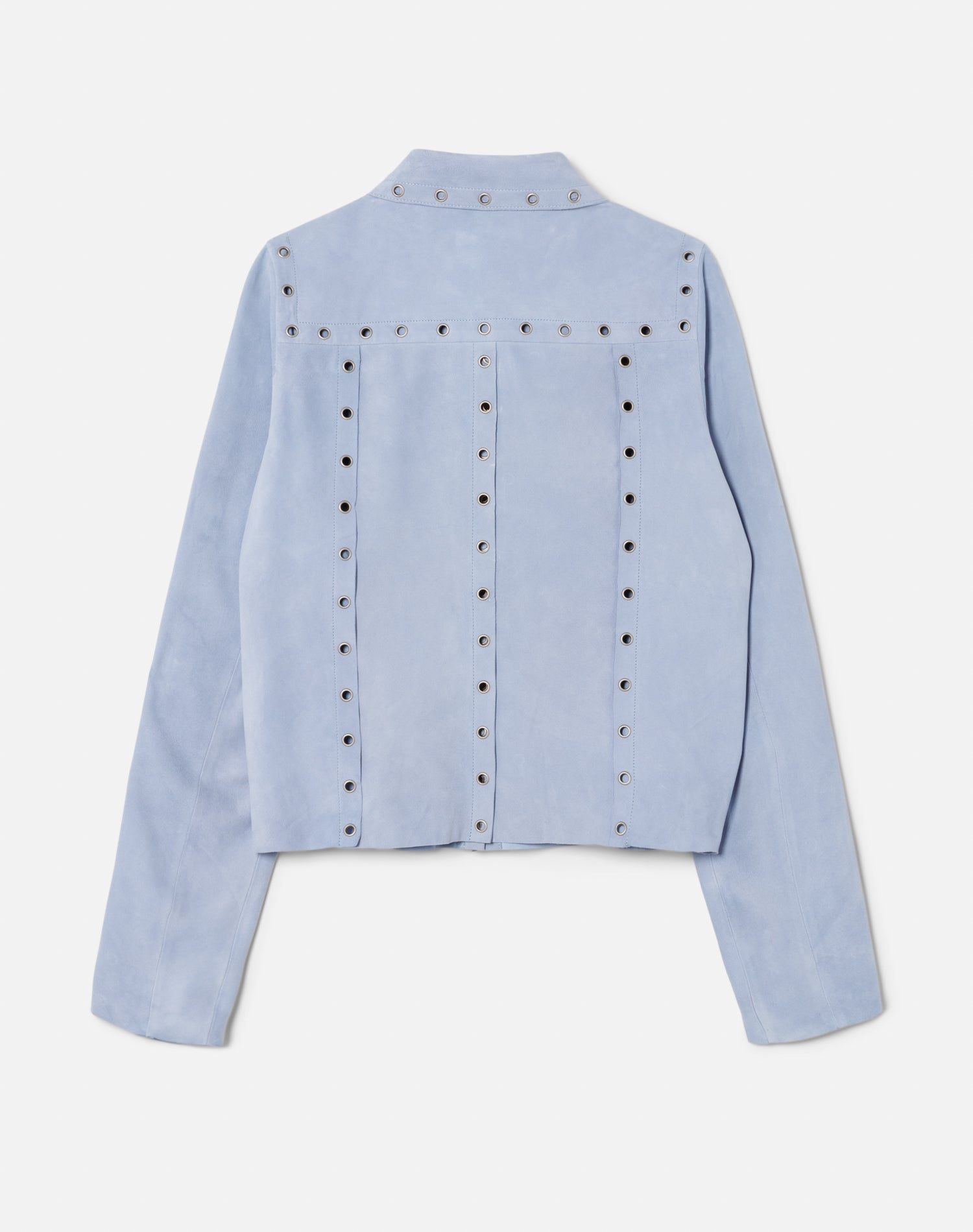 Suede Grommet Shirt | Baby Blue