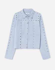 Suede Grommet Shirt | Baby Blue