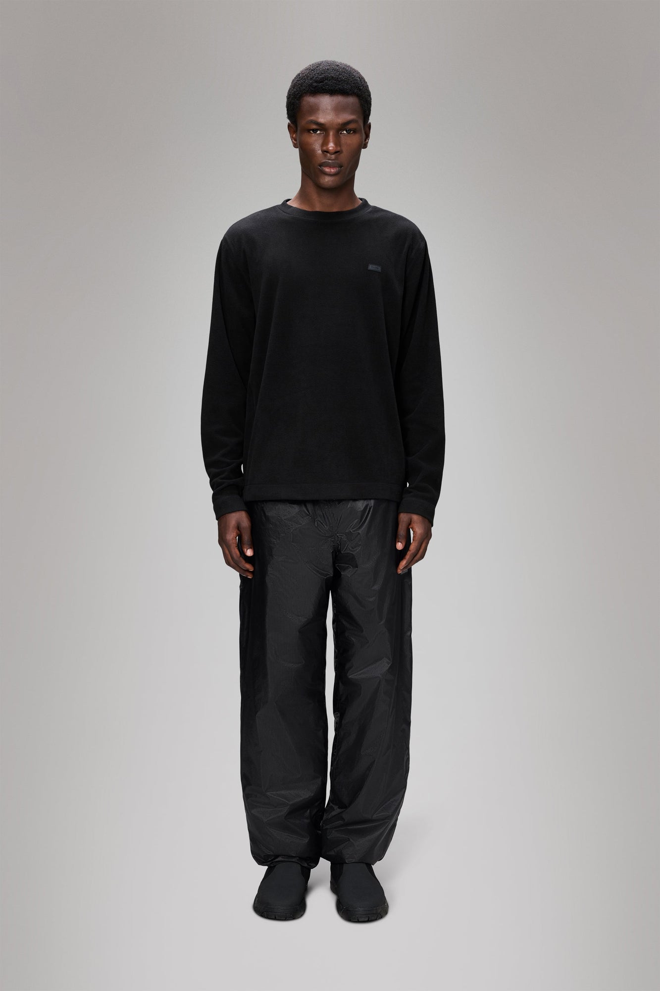 RAINS Addis Fleece Crewneck Black Crew Neck