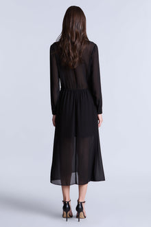 Solid Ruffle Dress | Black